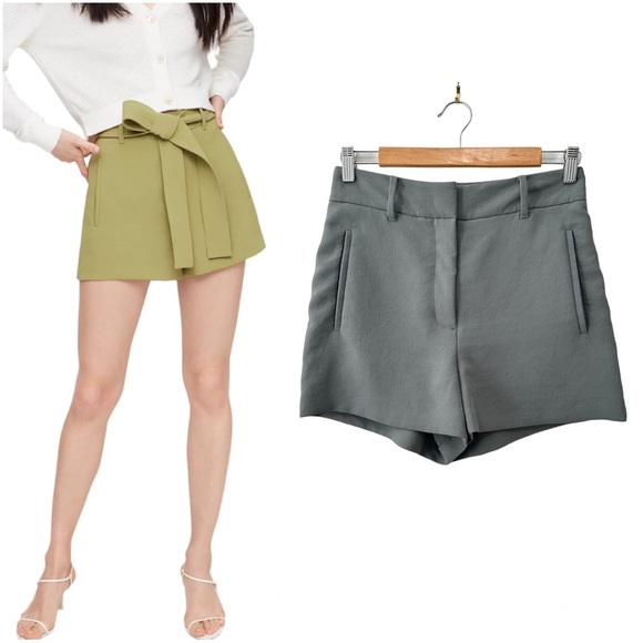 Stylish Women's Green and Gray Shorts - Picture 1 of 16